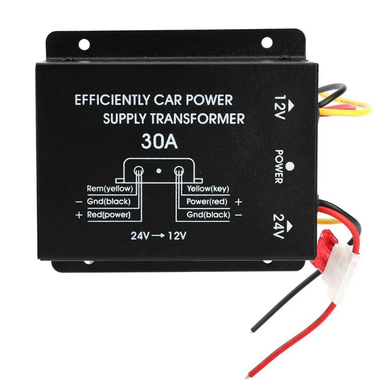樂天商城 - 車の電力変換器 インバーター 24vから12v 30A