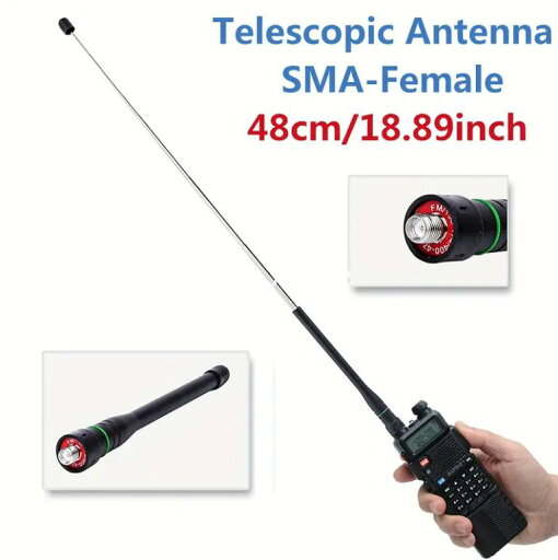 バオフェン UV-5R UV-82 UV-9R BF-888S BF-F8HP ハム無線機用 48cmの伸縮式/テレスコピックSMA-Female VHF UHF 144/430MHzデュアルバンドアンテナ バオフェン UV-5R UV-82 UV-9R BF-888S BF-F8HP ハム無線機用 48cmの伸縮式/テレスコピックSMA-Female VHF UHF 144/430MHzデュアルバンドアンテナ