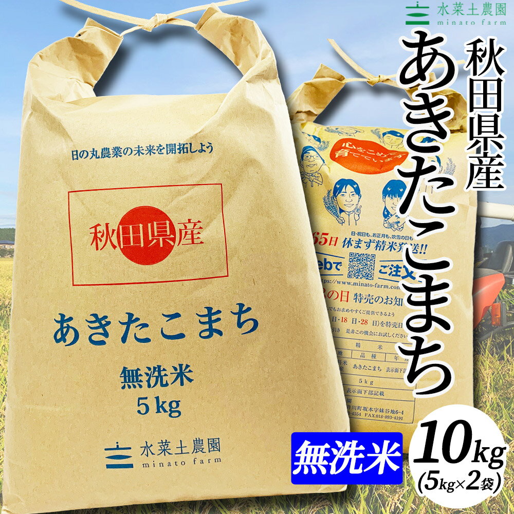 秋田県産 あきたこまち 無洗米10kg（5kg×2袋）令和3年産 【古代米プレゼント付き】