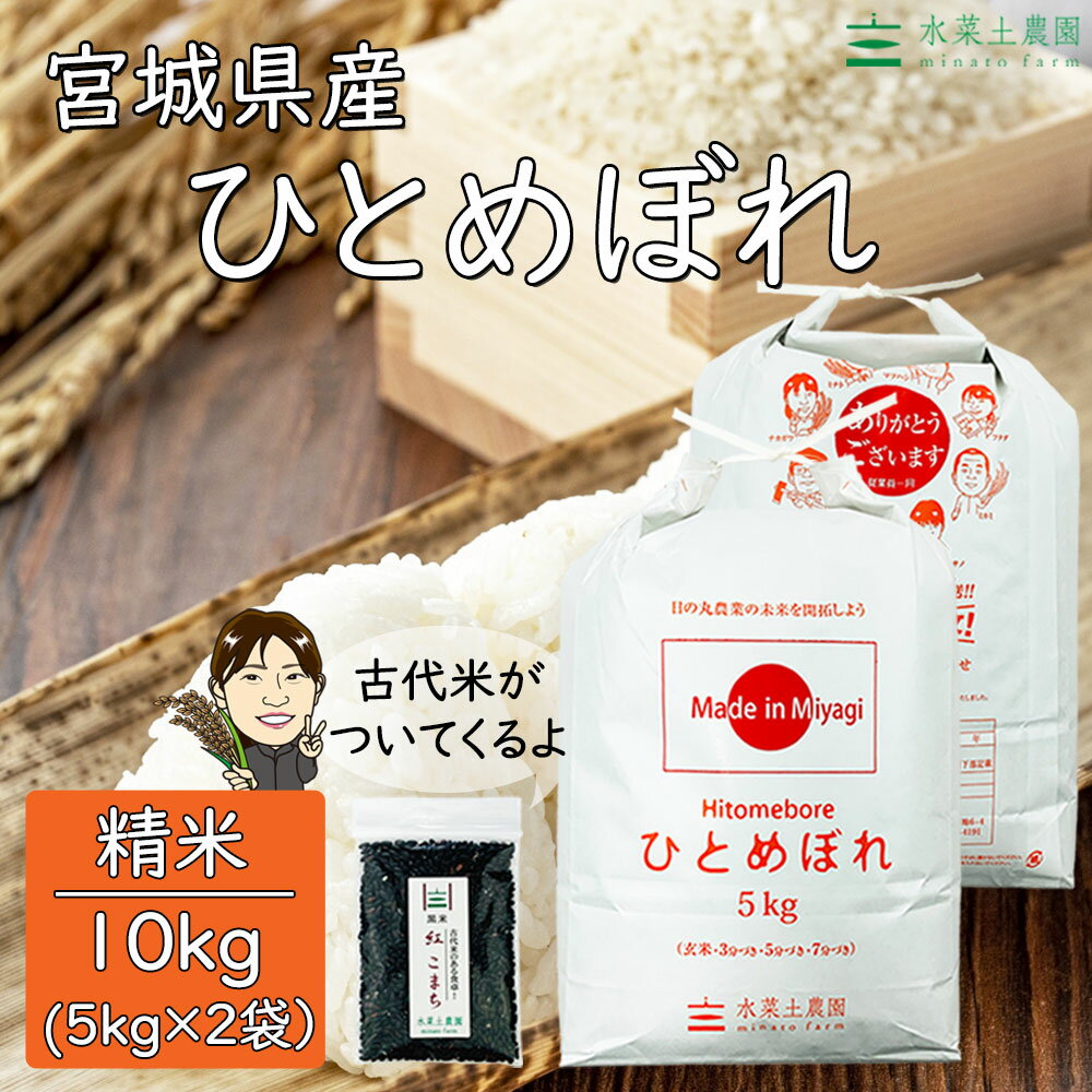 宮城県産 ひとめぼれ 精米10kg（5kg×2袋）令和3年産 古代米プレゼント付き