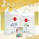 【精米】北海道産 ななつぼし 5kg & 山形県産 つや姫 5kg 令和5年産 古代米お試し袋付き