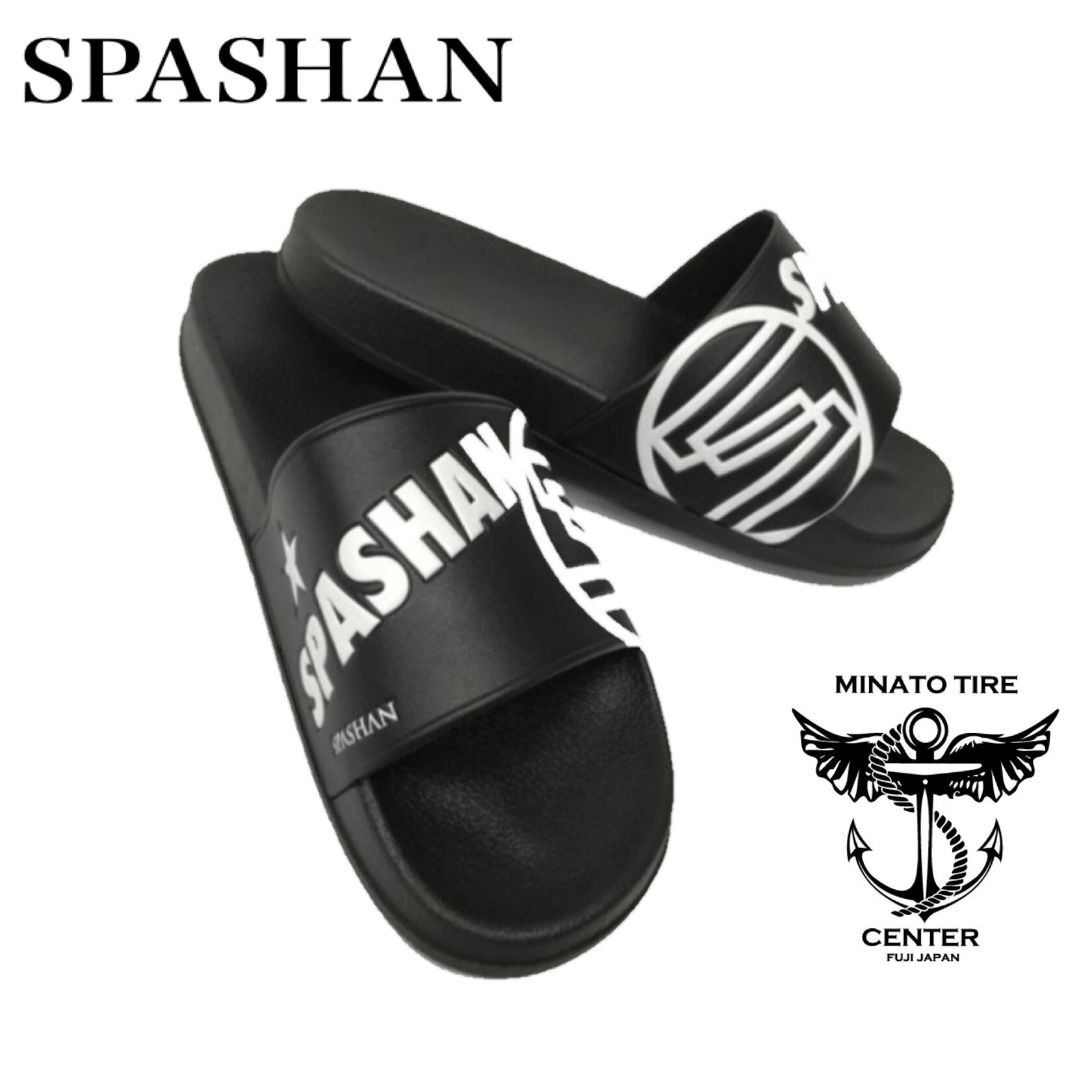 スパシャン SPASHAN サンダル スリッパ black 黒 S M Lの3サイズ