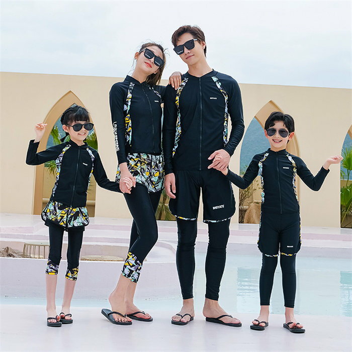 ラッシュガード フィットネス水着 親子 ペアルック 水着 おしゃれ リゾート フィットネス 親子ペア パパ ママ 女の子 男の子 リンクコーデ 親子 セット 長袖 カップル水着 キッズ水着 お揃い 体型カバー 親子ペア セット 日焼け対策 海 プール 兄弟姉妹 子ども 大人