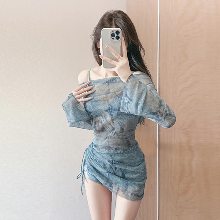 水着 水着 長袖 体型カバー ハーフパンツ セパレート レディース メッシュトップス 3点セット セパレート UVカット オフショルダー ビキニ セクシー セパレート水着 リゾート 露出控えめ 海水浴 温泉 プール 海 速乾 吸水 大人可愛い おしゃれ 韓国風