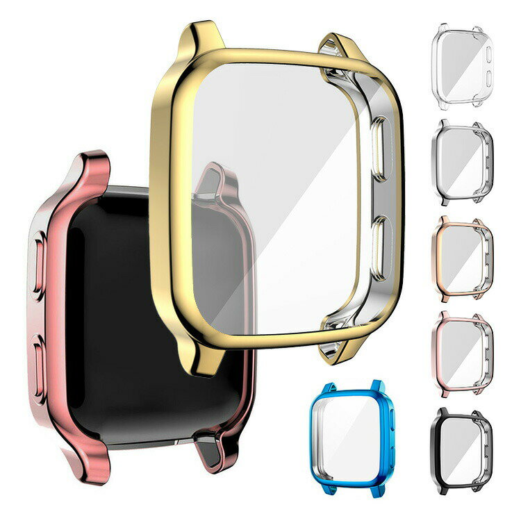 GARMIN Venu Sq/Sq Music/Sq Music emmi ケース/カバー 保護ケース/カバー 液晶保護 傷防止 ソフト TPU メッキ プロテクター 耐衝撃 薄型 軽量 メンズ レディース ソフトケース ガーミン スマートウォッチ