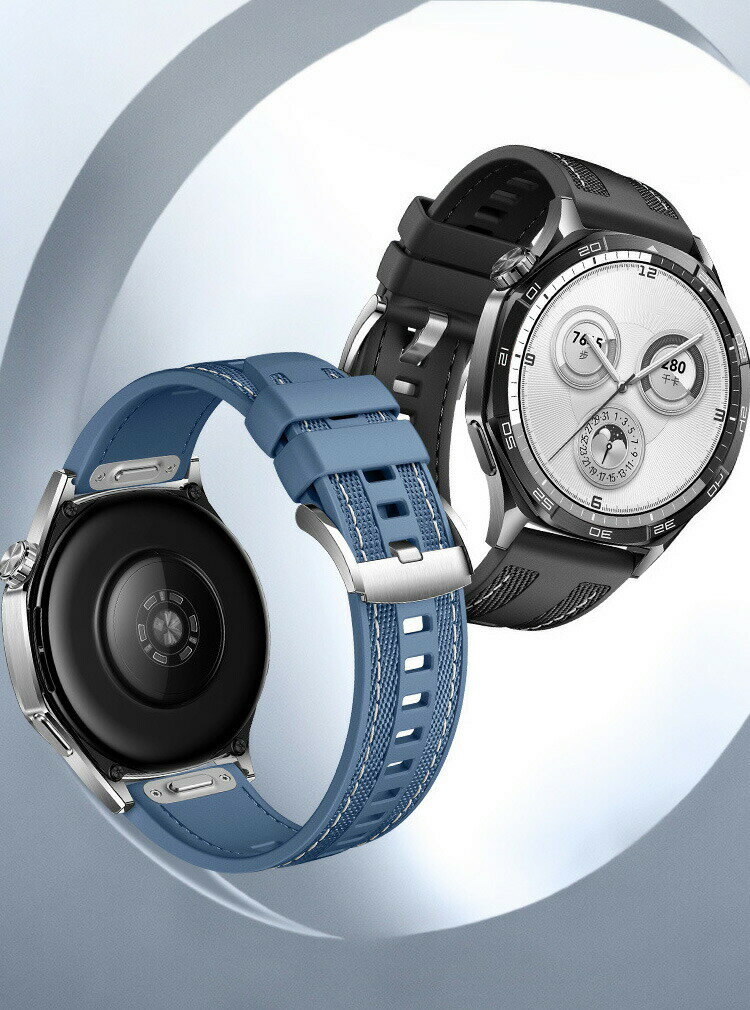 Huawei WATCH 5 46mm 交換 バンド シリコン&ナイロン素材 おしゃれ 腕時計ベルト スポーツ ベルト 替えベルト 綺麗な マルチカラー 簡単装着 人気 おすすめ ファーウェイ ウォッチ 幅22mm ベルト ウェアラブル端末・スマートウォッチ 腕時計バンド 交換ベルト