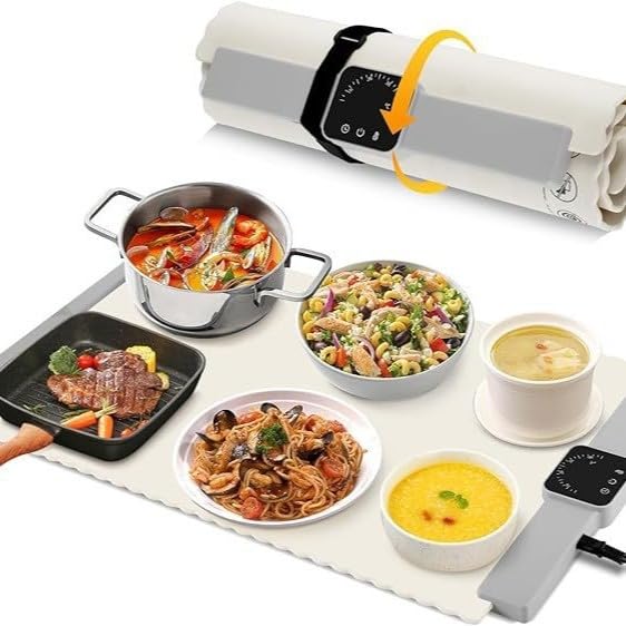 ?菜板 野菜プレート 急速昇温 野菜連続 耐熱 柔らかいシリコーンの暖まる版 折りたたみ式電気まな板 ハイパワー 耐久 インテリジェント・タイミング断熱 折り畳み式 熱くない