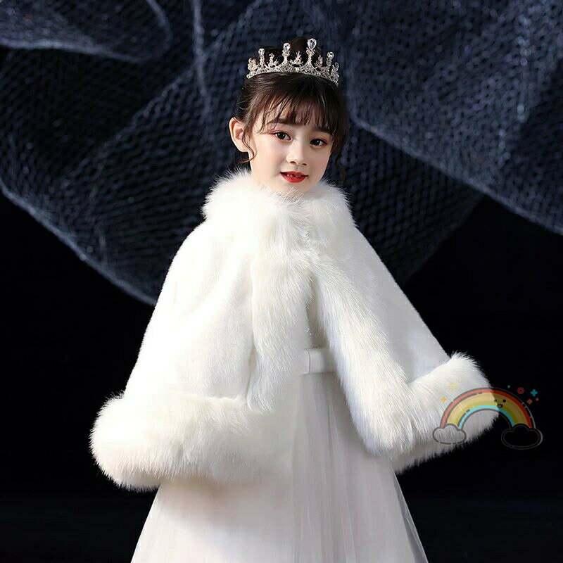 キッズ ボレロ 長袖 フォーマル 子供 ショール ワンピース コート 子供服 結婚式 ピアノ発表会 演奏会 あったかい パーティー キッズ おしゃれ ケープ ド...