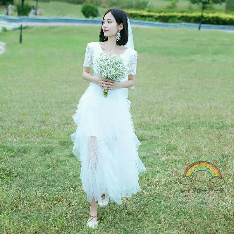 ウエディングドレス aライン 二次会 結婚式 花嫁 ブライダル 大きいサイズ フォーマル 演奏会 披露宴 ロング ウエディングドレス Vネック 発表会 コンサート 前撮り パーティードレス 海外挙式 ピアノ 発表会 小さいサイズ エレガント