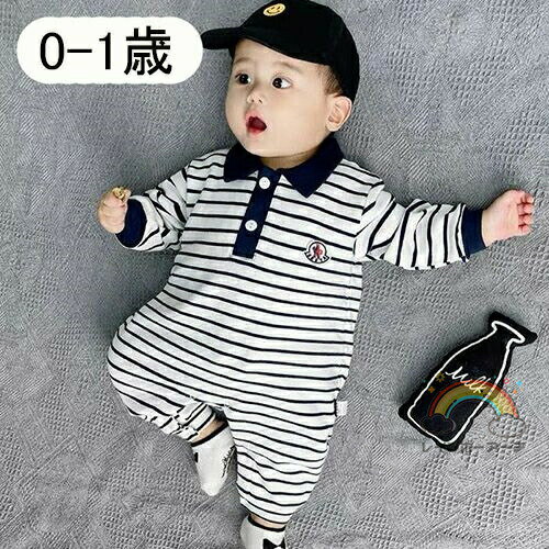 ロンパース ベビー服 男の子 長袖 カバーオール 赤ちゃん服 子供服 ストライプ 綿 柔らかい 春 秋 出産祝い 新生児 赤ちゃん 可愛い 贈り物 0歳 1歳 ...