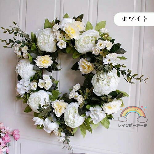 ドライフラワー リース 40cm 玄関 ナチュラルリース 玄関リース クリスマス 玄関 ...