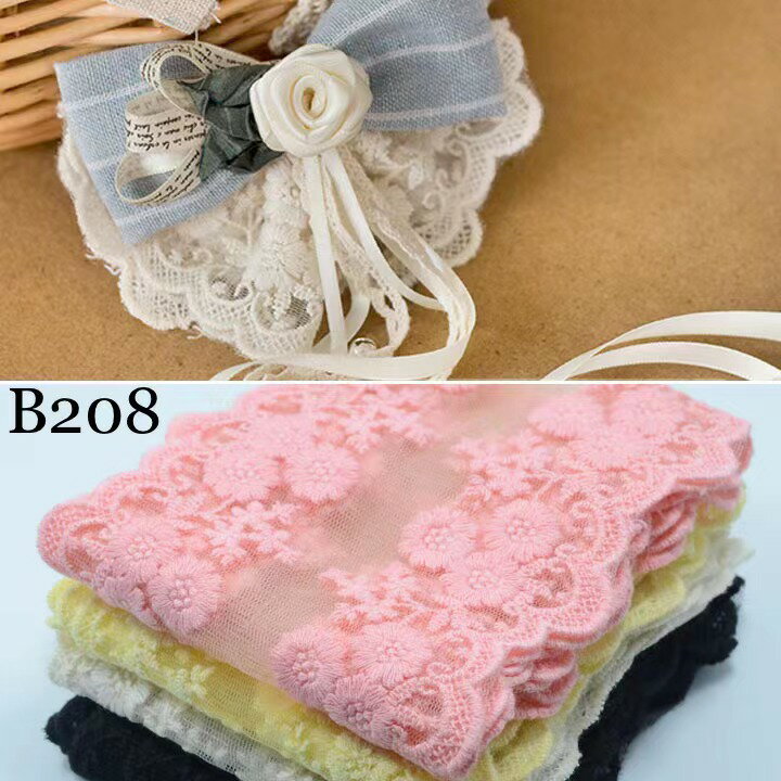 レースリボン 花柄 ハンドメイド 手芸 手作り ヘアアクセサリーパーツ 単位2m B208