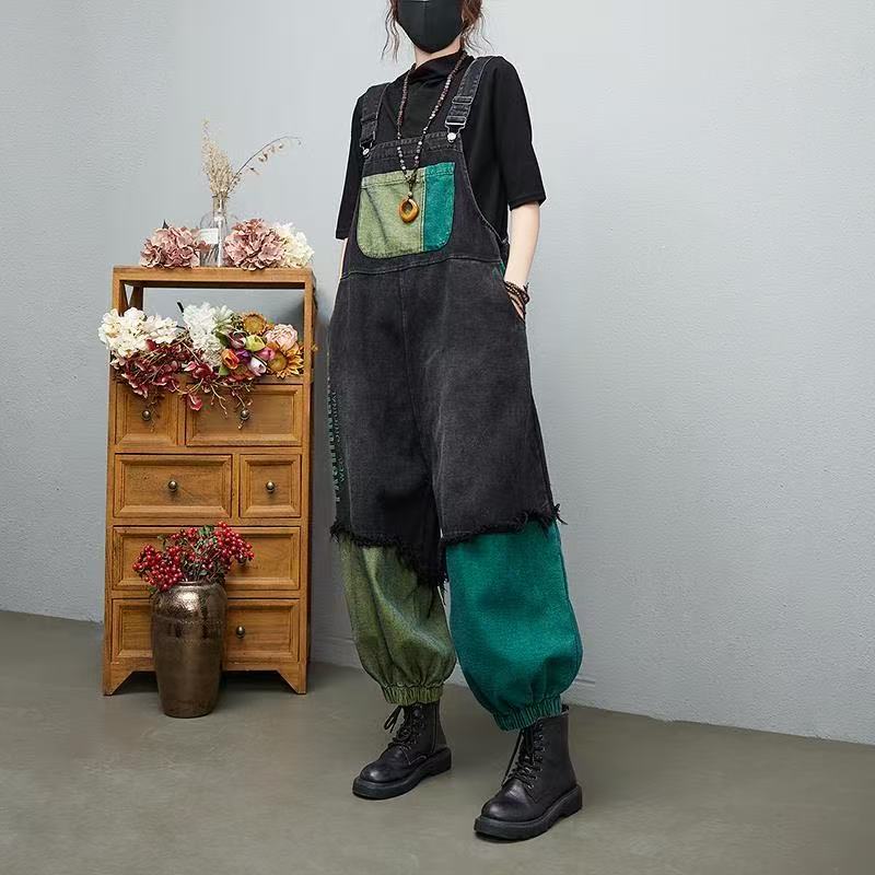 オーバーオール サルエル オールインワン サルエルパンツ アラジンパンツ デニムパンツ デニムサロペッ..