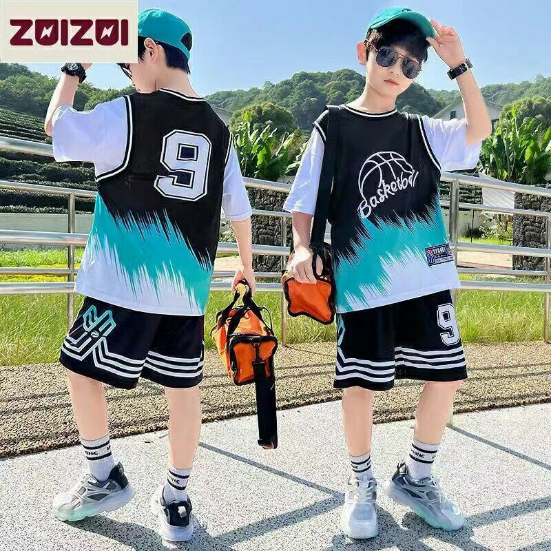 キッズ 子供服 セットアップ 上下セット Tシャツ パンツ 2点セット 夏 バスケ服 子供服 男の子 ジュニ..