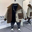 ボアジャケット キッズ 裏起毛 厚手 キッズ裏起毛コート チェックコート 男の子 ジュニア 裏ボア 防寒 キッズ 暖かい冬コート 可愛い おしゃれ 90-140 小学校 小学生 中学生 通園通学 子ども服 KCFB117(90-140)(4)