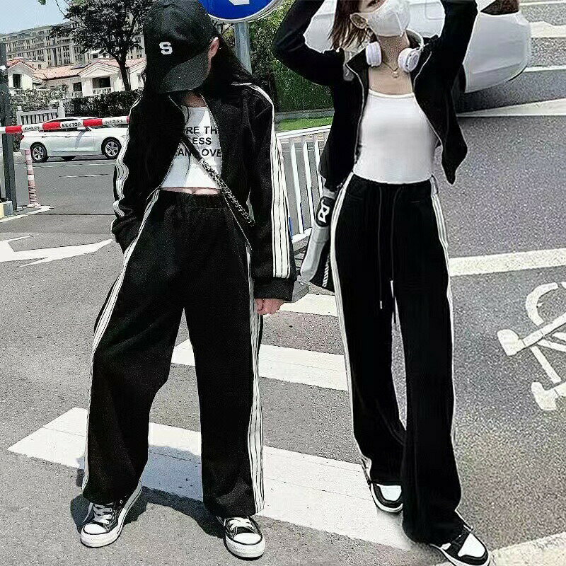 キッズ ジャージ ライン 上下セット 子供服 子ども用ジャージ キッズ 女の子 セットアップ ジュニア 120 130 140 150 160 170 春秋 パーカー パンツ ダンス衣装 長袖パーカー 韓国服 秋 小学生 ガールズ スポーツ ウェア 運動着 ランニング 長袖 女の子 かわいい KSFB092