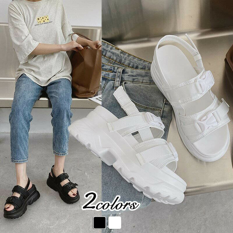 スポーツサンダル レディース 厚底 疲れにくい ストラップ 春 夏 レジャー 痛くない 疲れない 履きやすい