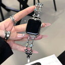 Apple Watch バンド アップルウォッチ 時計 腕時計 レディース ブレスレット ストラップ レトロ キラキラ スマート Y2K ストーン ビジュー 光沢 ダイヤ シルバー ゴールド 第2世代 おしゃれ 韓国 可愛い 大人 カジュアル 40mm 44mm 45mm