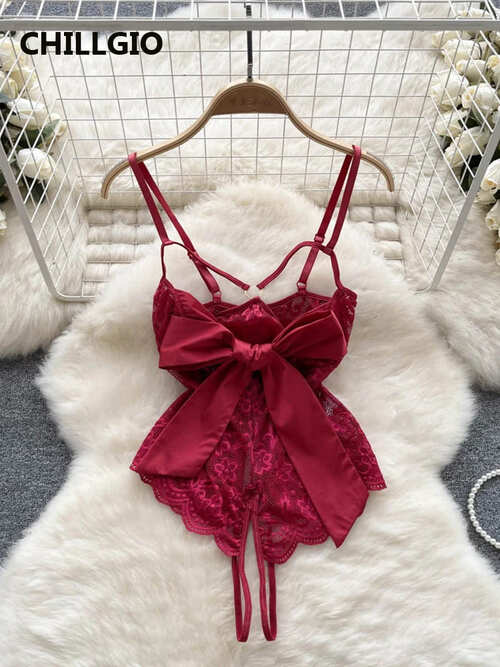 全2色 リボン セクシー ランジェリー ブラジャー 穴あき ショーツ セット コスチューム ベビードール 下着 ルームウェア コスプレ 黒 白