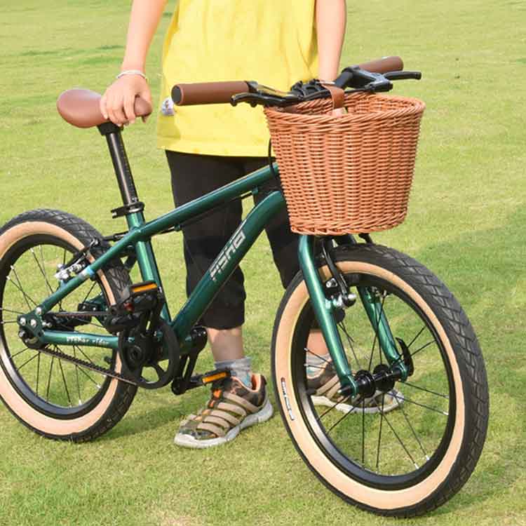 バランスバイク 前かご ラタンバスケット 前掛けカゴ 自転車 バスケット キッズ 前...