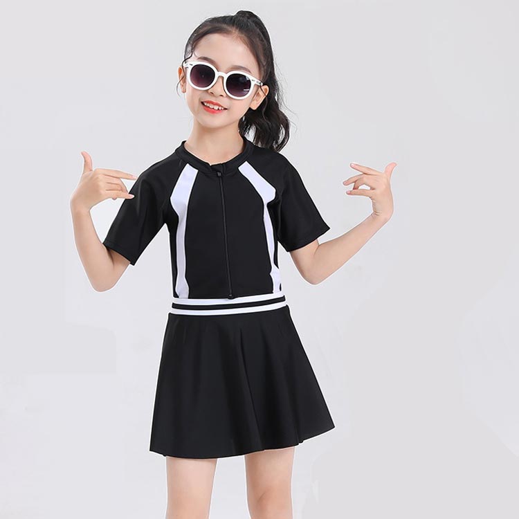 2点セット スカート付き 大きいサイズ セットアップ キッズ スクール水着 スカート付き 子供 子供水着 L 水着 学校用 半袖 キッズ水着 セパレート シンプル 女の子 ストレッチ ビーチ 海 プール 速乾 XL 2XL 3XL 4XL