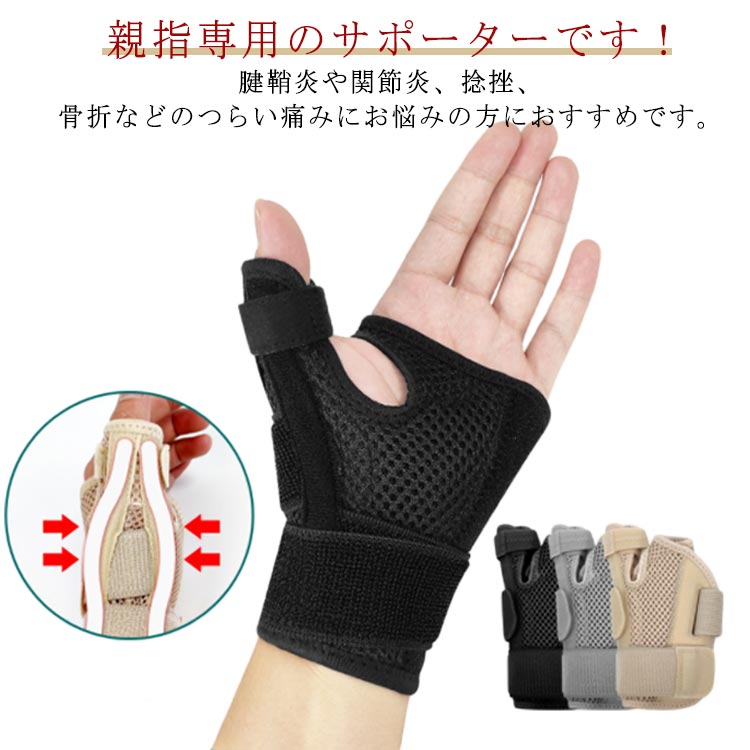 保護 バネ指 関節炎 親指サポーター 手首サポーター 親指サポーター メッシュダブルプレート 手指 怪我 プレート 手首 フリーサイズ 手の親指サポーター 指 付け根 手首サポーター 左右兼用 指サポーター メンズ レディース 固定 快適 サポーター 防止 家事 育児