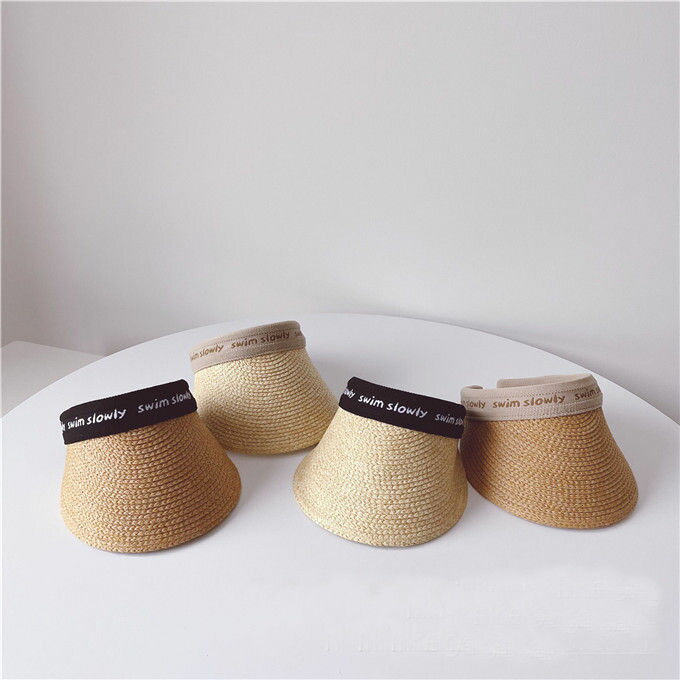 子ども帽子 サンバイザー　麦わら つば広 UVカット 女の子 男の子 夏 帽子 紫外線対策 日焼け止め 日除..