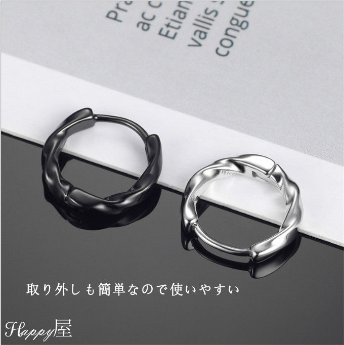 ピアス メンズ レディース 金属アレルギー対応 フープ ピアス 両耳 リング シンプ...