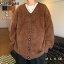 カーディガン メンズ Vネック ニットカーディガン おしゃれ 厚手 大人 大きいサイズ ニット モコモコ ..