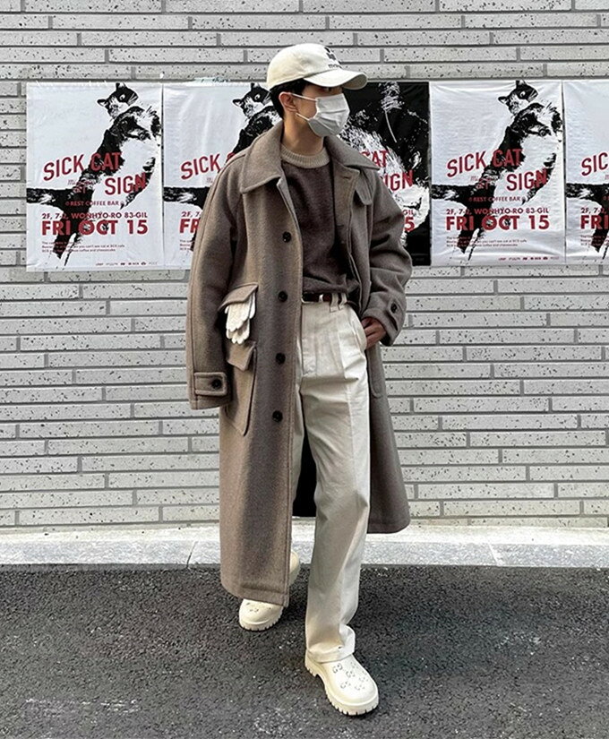 チェスターコート メンズ 長袖 ロング丈 コート 折り襟 厚手 シングル ビッグポケット 秋冬 アウター ゆったり 無地 シンプル 上着 ビッグシルエット おしゃれ 高級感 防寒 暖かい カジュアル 男性 服 韓国ファッション 秋 冬 秋服 冬服 送料無料