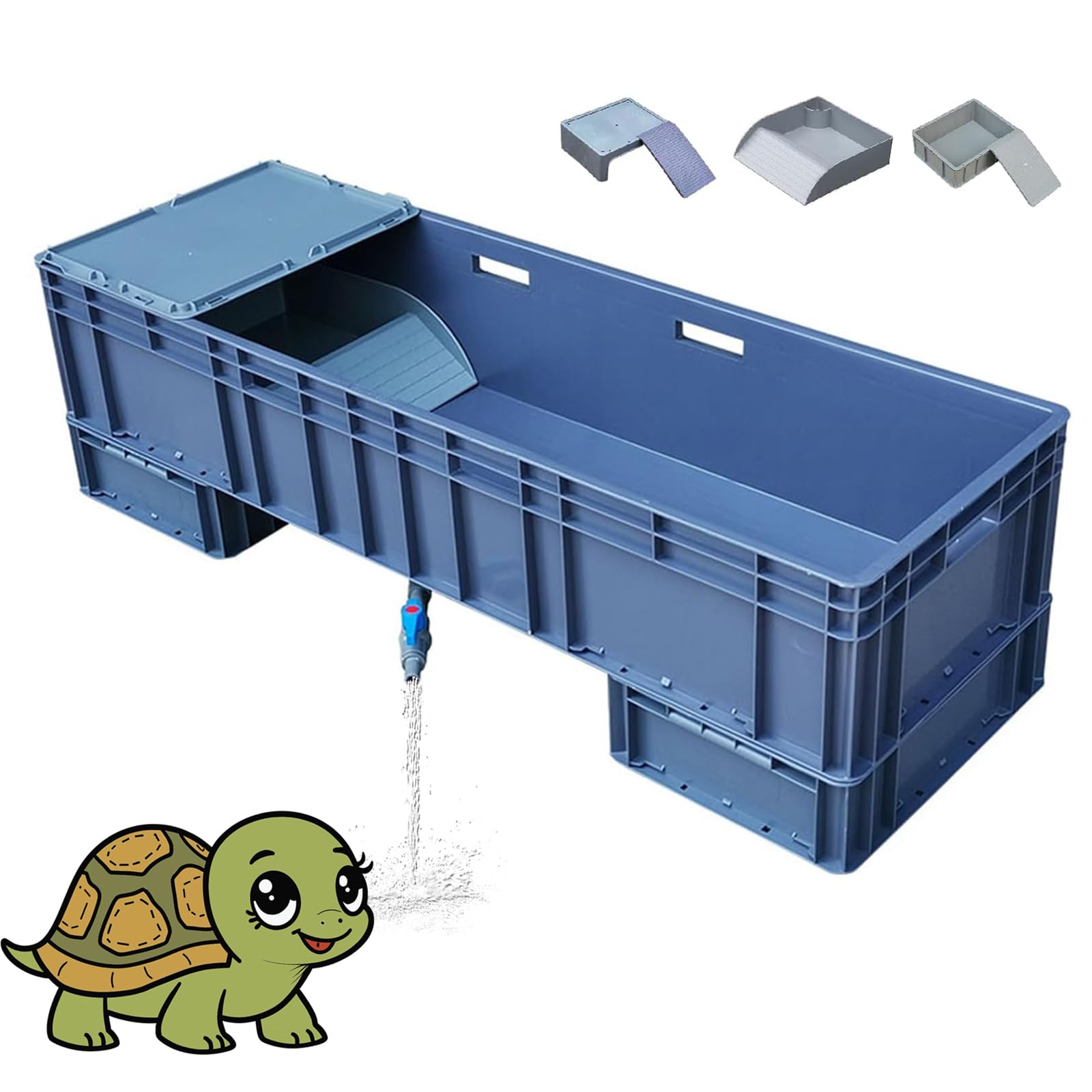 カメ 水槽 亀 ケージ ボックス カメ槽 大型 脱走防止 サイドの水替え 爬虫類繁殖 両生類用ボックス 飼..