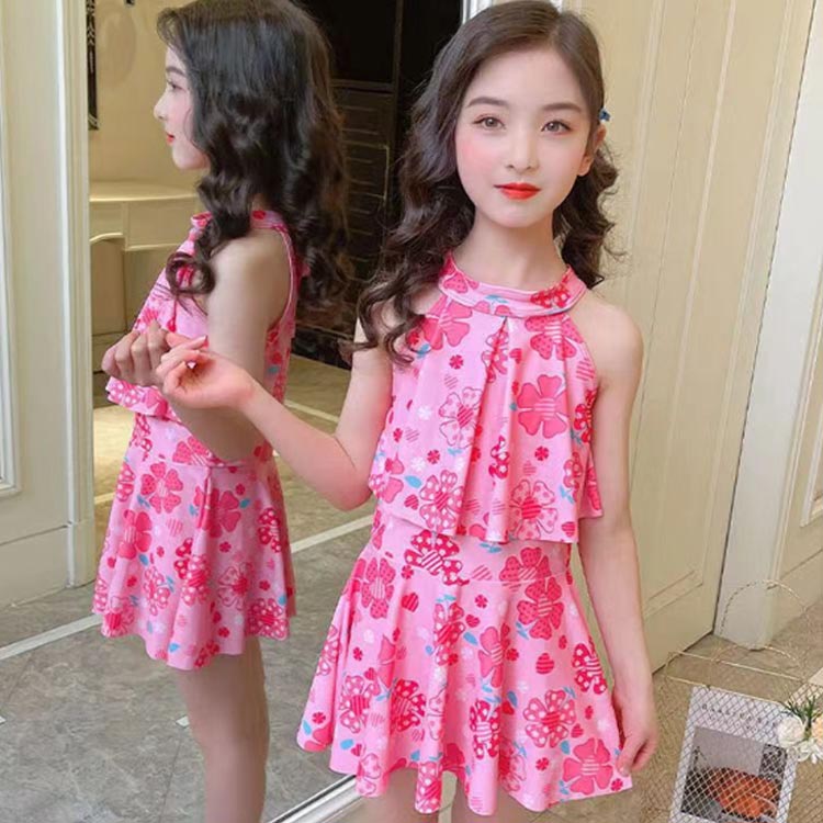 キッズ 女の子 セパレート ショートパンツ 体型カバー ワンピース バックシャン ス...