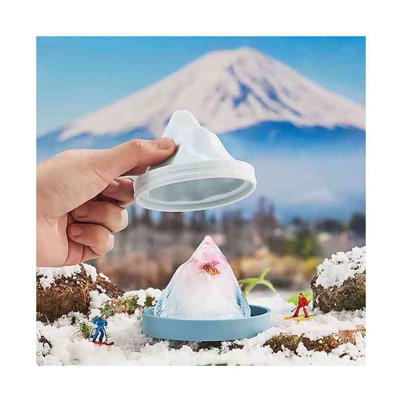 MIND FITの2個セット 製氷皿 製氷器 山の型 シリコン 製氷 氷型 82*60mm お菓子作り 道具 ウィスキー 贈り物 漏斗付き 製菓道具 かわいい シリコンモールド プレゼント おしゃれ｜アングル2