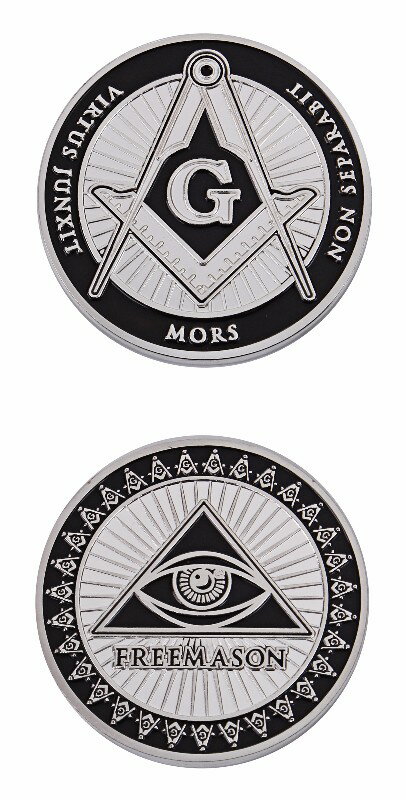 楽天市場 秘密結社 フリーメイソン コイン Freemasonry 保存用 記念 シルバー 黒 送料無料 Ctr D38 Mind1 マインド ワン