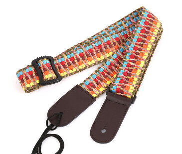耐久性 レインボー ウクレレ ストラッ プ ショルダー 調整可能 100%コットン&本革 ストラップバージョン2.0 【送料無料】lvt-a05