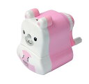 かわいい クマ スーパー 安全 卓上 鉛筆 削り 手動 鉛筆削器 シャープナー ピンク えんぴつ 勉強 オフィス 【送料無料】lvt-k70