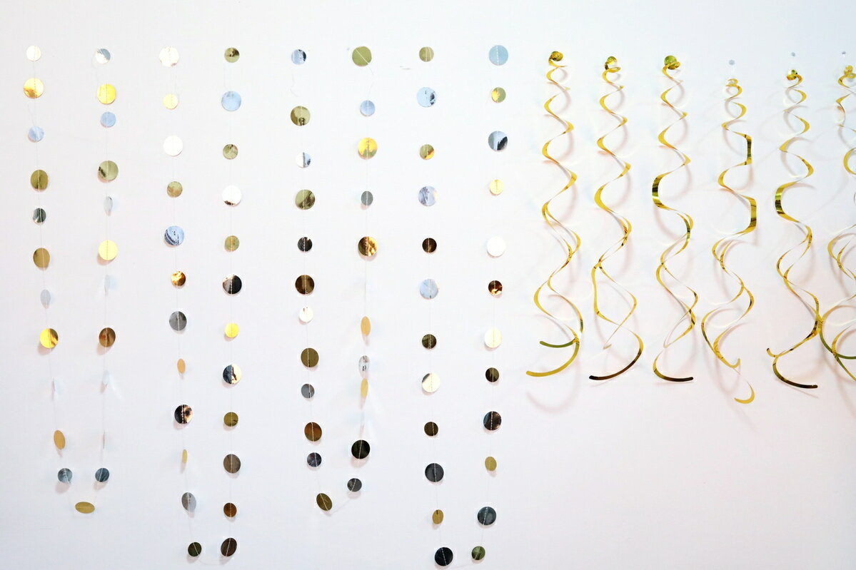 パーティー 飾り 10点セット 丸 スパイラル 金 銀 ガーランド パーティー イベント クリスマス デコ 装飾 インテリア 壁飾り 【送料無料】lvt-m30