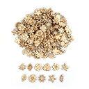 DIY ナチュラル 木製 草 花 型 スライス 400枚セット 装飾 にも チップ 飾り物 撮影 クラフト 手芸 工芸 【送料無料】mmk-o95