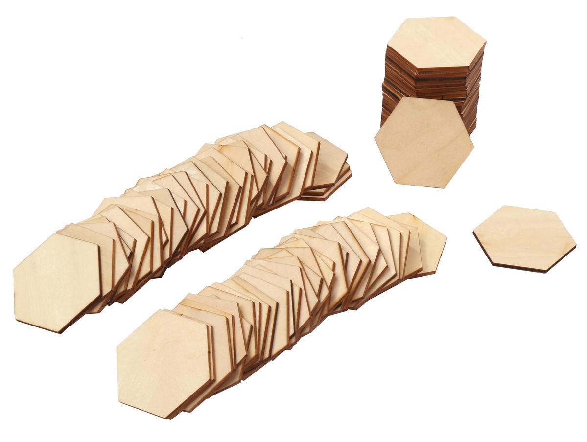 装飾 用 六角形 木材チップ 100枚入り 木製 スライス 