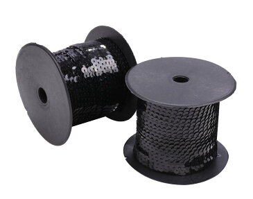 スパンコールテープ ブラック 2巻 180m 手芸用スパンコール 衣装 ドレス バッグ Tシャツ ワッペン キラキラ デコレーション 【送料無料】mmk-r08