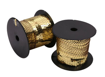 スパンコールテープ ゴールド 2巻 180m 手芸用スパンコール 衣装 ドレス バッグ Tシャツ ワッペン キラキラ デコレーション 【送料無料】mmk-r09