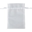 【1000枚】 中身が見える 巾着袋 オーガンジー メッシュポーチ W160×H230mm 中 ホワイト