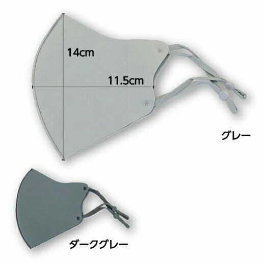 洗える マスク ポリウレタン UVカット 水着素材 グレー 〔さらっとマスク〕 フリーサイズ 1枚