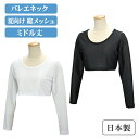 インナーシャツ バレエネック 丸首 ミドル丈 重ね着 総メッシュ レディース テニス スポーツウエア ジム フィットネス M L LL 日本製 ミネムラ