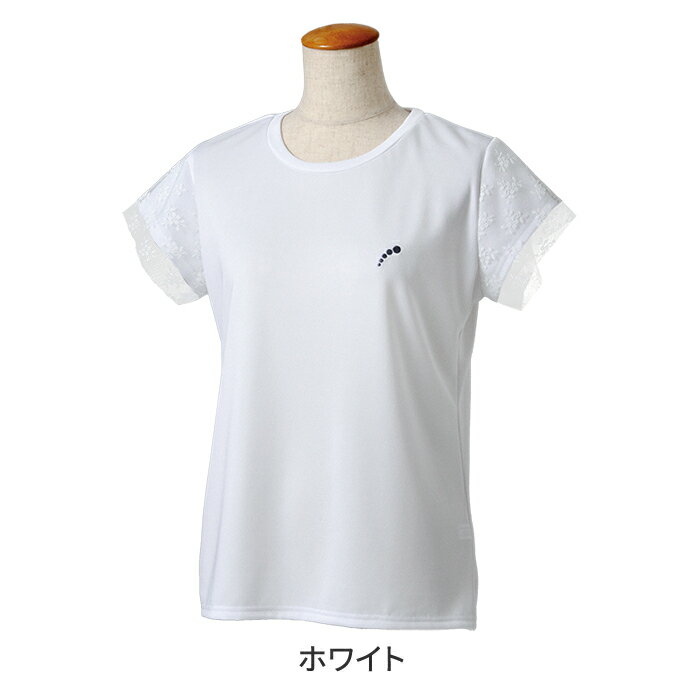 袖レース 半袖 Tシャツ レディース テニス ゴルフ スポーツウエア UVカット M L LL ミネムラ 日本製 2025SS