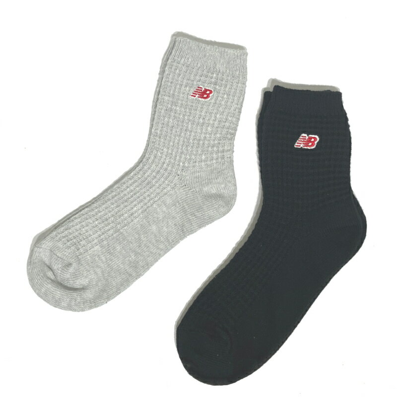 【新入荷】ニューバランス 2P ワッフルアンクルソックス LAS42132 AS1 靴下 ユニセックス グレー・ブラ..