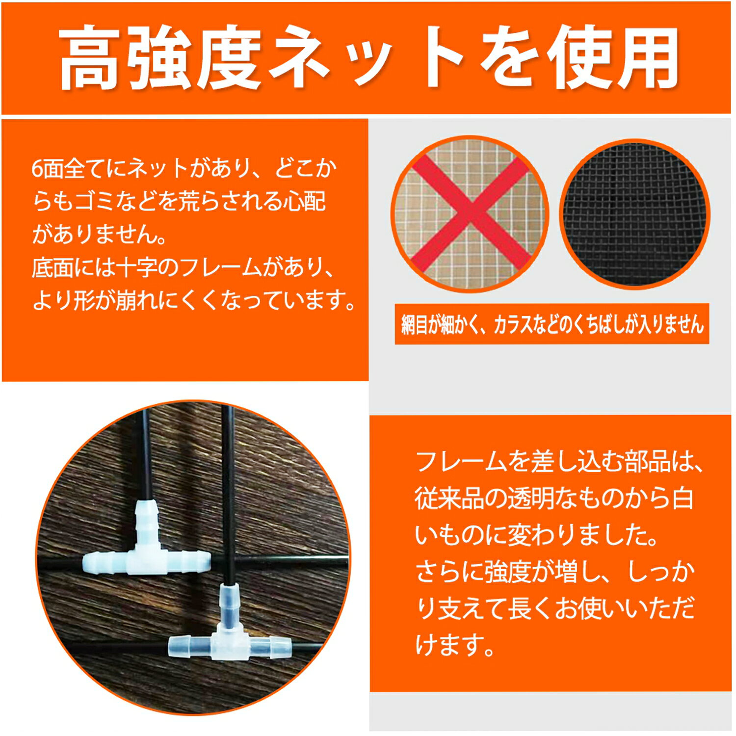 ゴミネット ボックス 蓋あり からす除け ゴミ荒らし防止 カラスや野良猫からゴミを守る折りたたみ式 ゴミ収集ボックス(約)60× 60× 60cm ゴミ飛散防止 戸別収集用(216L, ブラック/ブラック) [3]