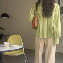 2color トップス シャツ スタンドカラー ショート丈 長袖 長そで ボリューム袖 プリーツ バックプリーツ 上品 きれいめ スタイリッシュ 春夏 春 夏 秋冬 秋 冬 ママコーデ 韓国 トレンド 大人かわいい 海外旅行 オフィスカジュアル