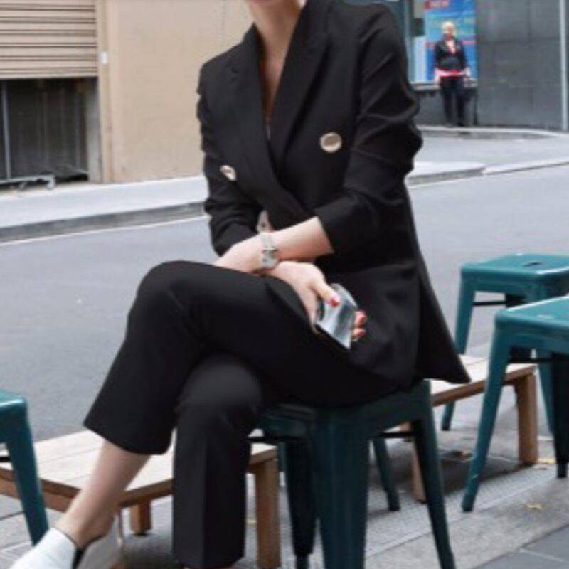 2color レディース セットアップ スーツ パンツ 細身 体型カバー 秋 春 夏 ホワイト ブラック 大人 大人女子 大人フェミニン エレガント 上品 お洒落 ママ ママコーデ 20代 30代 40代 デート お出かけ 普段使い 韓国 トレンド