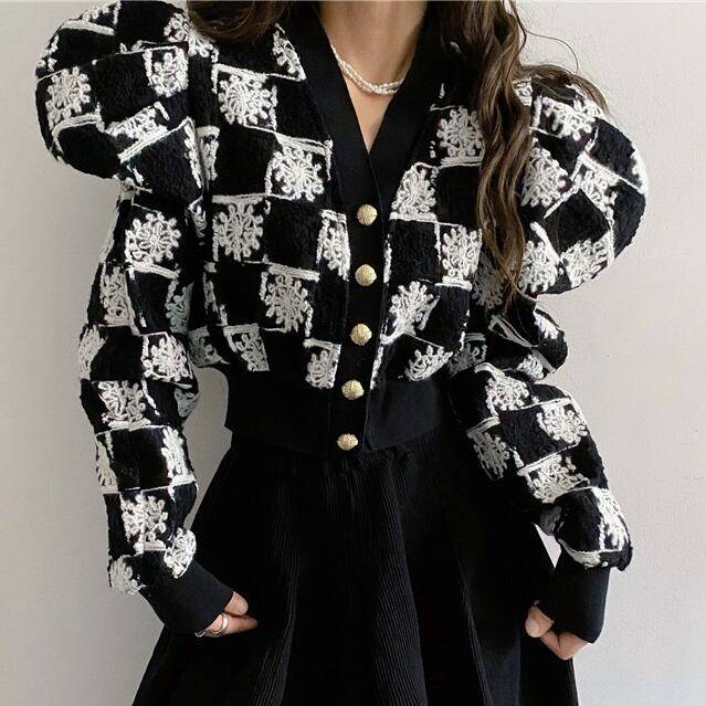 2color レディース トップス カーディガン ニット セーター ニットカーディガン ジャケット ジャカード..